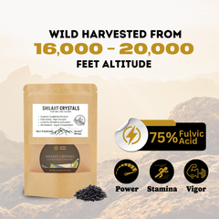 Halal Himalayan Shilajit Resin Crystals. 2X Strength. Airline-friendly (No Moisture) 15-30-60g