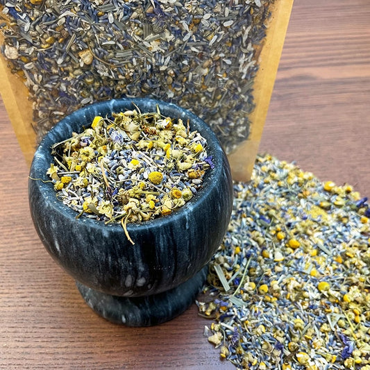 Herbal Sherpa – Stress Relief Tea Lemongrass, Chamomile, Lavender, Blue Mallow Blossoms 60g